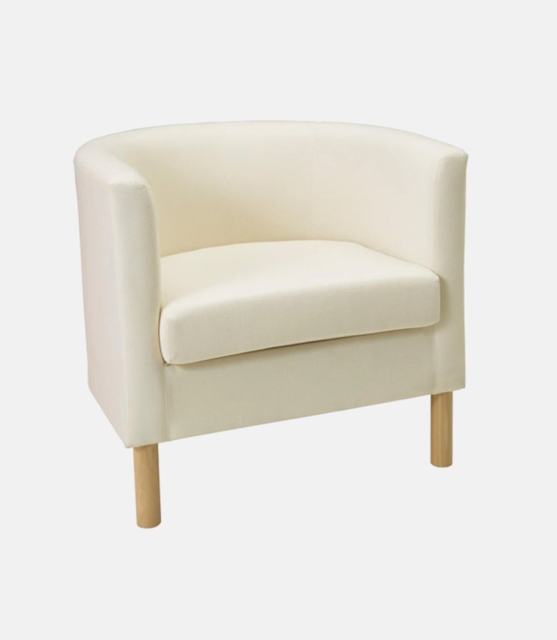 Fauteuil club tissu blanc