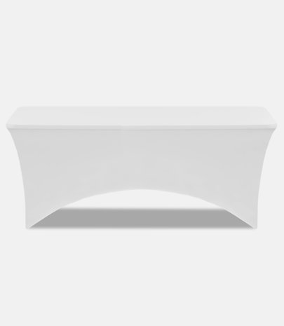 Housse de table lycra blanc 183x76x76 ouverte