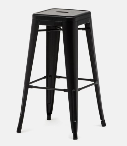 Tabouret haut Tolix style noir